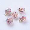 Glass Ball Pendants GLAA-G052-02G-1