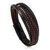 Minimalist Braided Leather Magnetic Clasp Bracelet for Men - Retro and Trendy Design ST4743264-1