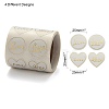 Heart and Flat Round with Word Love Valentine's Stickers Self Adhesive Tag Labels X-DIY-E023-05-2