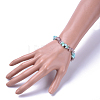 Natural Amazonite & Strawberry Quartz Chip Stretch Bracelets X-BJEW-JB04490-04-3
