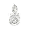 Brass Micro Pave Clear Cubic Zirconia European Dangle Charms Bails KK-Q026-14P-1