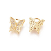 Brass Micro Pave Clear Cubic Zirconia Charms ZIRC-L093-25G-2