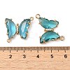 Brass Pave Faceted Glass Connector Charms X-FIND-Z020-04U-3