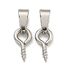 Tarnish Resistant 304 Stainless Steel Screw Eye Pin Peg Bails STAS-R233-01C-P-1
