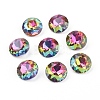 Pointed Back & Back Plated Glass Rhinestone Cabochons LS-RGLA-J012-10mm-001VO-1