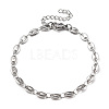 304 Stainless Steel Coffee Bean Chain Bracelets X-BJEW-JB05320-1