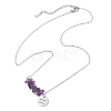 Natural Amethyst Chip & Constellation Pendant Necklaces NJEW-JN05084-11-4