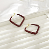 Brass Rhombus Hoop Earrings EJEW-A121-12D-G-1