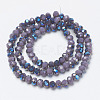 Electroplate Opaque Solid Color Glass Beads Strands EGLA-A034-P4mm-I17-2