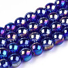 Electroplate Transparent Glass Beads Strands GLAA-T032-T8mm-AB15-1