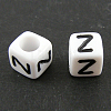 Letter Acrylic European Beads X-OPDL-R050-10mm-Z-1