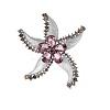 Alloy Rhinestone Starfish Brooch PW-WG19358-01-1