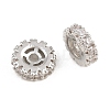 Brass Micro Pave Clear Cubic Zirconia Beads CU-CBAF71E-02P-2