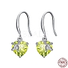 Cubic Zirconia Heart Dangle Earrings EJEW-P231-46P-08-1