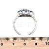 Heart Brass Micro Pave Cubic Zirconia Cuff Open Rings for Women CU-CBA0A21-01P-7