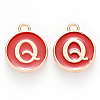 Golden Plated Alloy Enamel Charms X-ENAM-S118-03Q-1