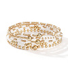 5Pcs Zinc Alloy & Glass Seed Round Beads Stretch Bracelet Set for Women AJ2042-10-1