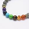 Natural Labradorite Braided Bead Bracelets BJEW-F276-G11-2