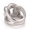 Non-Tarnish 304 Stainless Steel Twist Oval Chunky Ring RJEW-B040-15P-3