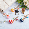 Olycraft 4Pcs 4 Colors Alloy Enamel Keychains KEYC-OC0001-36-4