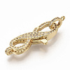 Brass Micro Pave Clear Cubic Zirconia Lobster Claw Clasps ZIRC-S066-011-2