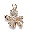 Brass Micro Clear Cubic Zirconia Pendants ZIRC-F120-043G-1