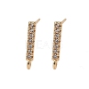 Brass Clear Cubic Zirconia Stud Earrings Finding for Women KK-A244-10C-G-1
