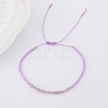 2mm Faceted Natural Amethyst Beaded Braided Adjustable Bracelets for Women PF2854-4-1