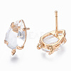 Transparent Brass Stud Earring Findings KK-S365-005-A01-2