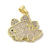 Brass Micro Pave Cubic Zirconia Pendants KK-Z042-18G-03-1