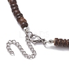 Natural Coconut Column and Shell Pearls Bead Necklaces for Women NJEW-JN04666-5