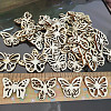 50Pcs Hollow Unfinished Wood Butterfly Shaped Cutouts Ornament WOCR-PW0003-07-3