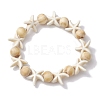 Beach Starfish Dyed Synthetic Turquoise Stretch Bracelets BJEW-JB10289-02-1