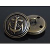 1-Hole Brass Shank Buttons X-BUTT-WH0001-06-23mm-1