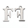 Tarnish Resistant 304 Stainless Steel Alphabet Charms STAS-H122-F-P-1