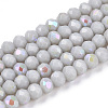Electroplate Opaque Solid Color Glass Beads Strands EGLA-A034-P3mm-L23-1