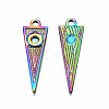 Rainbow Color Alloy Pendant Cabochon Settings PALLOY-N163-111-NR-3