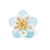 7Pcs Glass Seed Beaded Flower Pendants PALLOY-MZ01128-2