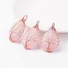 Natural Rose Quartz  Pendants G-K122-03RG-1