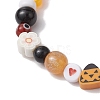 3Pcs 3 Styles Halloween Theme Resin & Polymer Clay & Glass Beaded Stretch Bracelets BJEW-JB10876-5