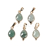 Natural Green Aventurine Faceted Pendans KK-L218-004G-06-1