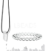 Natural Quartz Crystal Beads Stretch Bracelets & Pendant Necklaces Sets for Men PW-WGF85DB-06-1