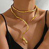 Iron Snake-Shaped Coil Choker Necklaces LS-NJ6393-1-2