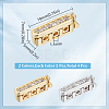 4Pcs 2 Colors Rectangle Brass Micro Pave Clear Cubic Zirconia Twister Clasps ZIRC-DC0001-31-2