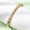304 Stainless Steel Crystal Rhinestone Flower Hinged Cuff Bangles for Women SA-CBA61B8-12G-3