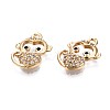 Brass Micro Pave Clear Cubic Zirconia Charms KK-Q764-009-3
