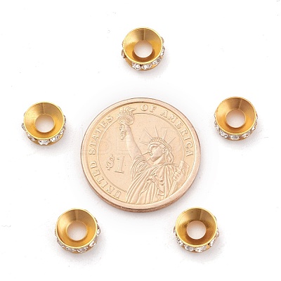 Brass Rhinestone Spacer Beads RB-A020-9mm-01G-1