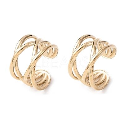 304 Stainless Steel C-Shaped Cuff Earrings EJEW-K268-86G-1