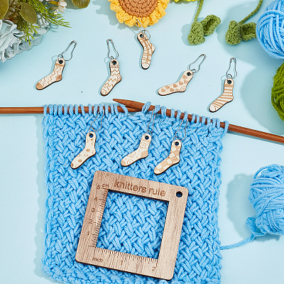 Alloy and Wooden Sweater Knitting tool AJEW-WH0472-20I-1