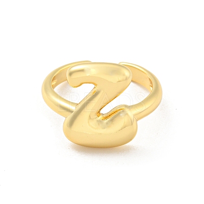 Brass Letter Open Cuff Rings for Women RJEW-G313-01Z-G-1